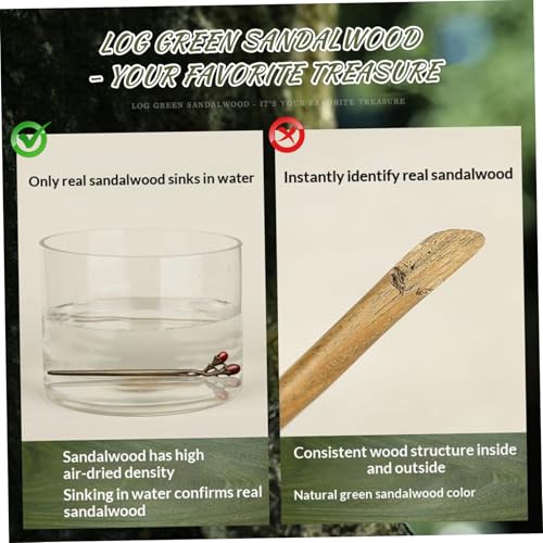 Chinese Hair Chopsticks, 18cm Handmade Green Sandalwood Hair Stick for Women, Vintage Bun Holder