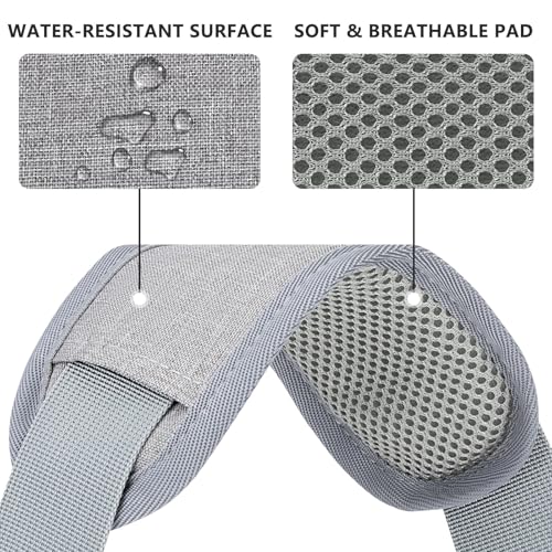 RAINYEAR Shoulder Strap for Bag, Adjustable Soft Padded Replacement Shoulder Strap with Metal Hooks for Messenger Bag - color: Gray