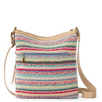 The Sak Lucia Crossbody Bag in Crochet, Convertible Purse with Adjustable Shoulder Strap - color: Eden Stripe