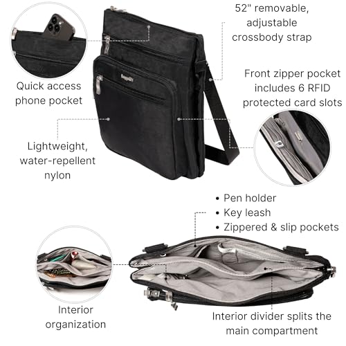 Baggallini womens Out and About Crossbody - color: Black