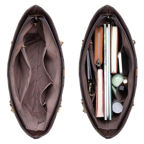 Montana West Tote Bag for Women Chain Top-handle Handbags - color: Coffee/Brown