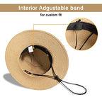 Beach Sun Straw Hats for Women, UPF 50+ UV Sun Protection Wide Brim Summer Straw Hat Foldable Packable Roll up Cap - color: C Khaki