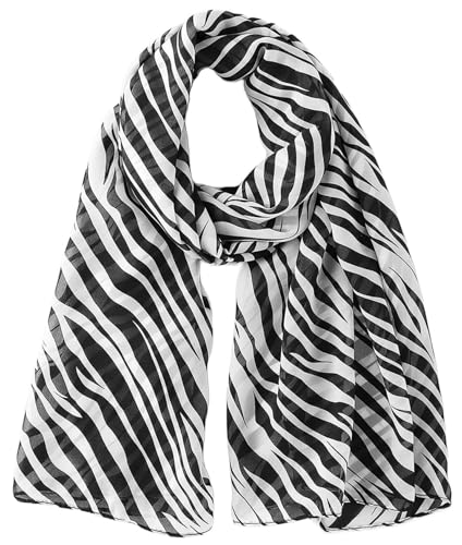 Womens Leopard Print Scarves - Fashion Cheetah Wrap Scarves Long Soft Lightweight Sunscreen Scarf for All Seasons - color: Zebra Stripes