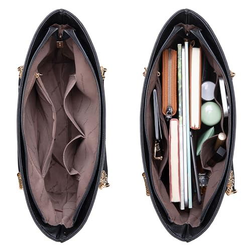 Montana West Tote Bag for Women Chain Top-handle Handbags - color: Beige Monogram