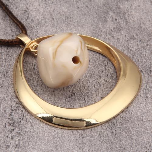 Boho Necklaces for Women Cord Necklace with Pendant Long Silver Necklace Vintage Sweater Necklace Hippie Jewelry for Women Girls Gifts - style: Chunky Pendant Necklace