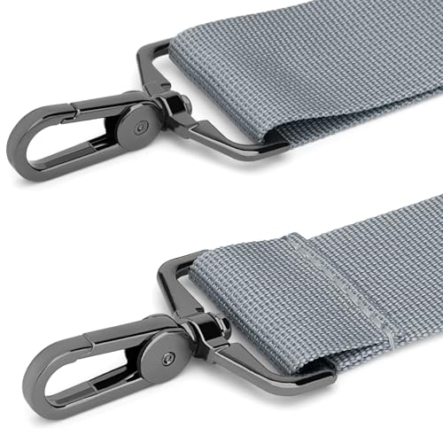 RAINYEAR Shoulder Strap for Bag, Adjustable Soft Padded Replacement Shoulder Strap with Metal Hooks for Messenger Bag - color: Gray