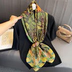 XL 43 Inch Extra Large Square Scarf Fashion Scarves Silk Feeling Hair Scarf Wrapping Scarfs Night Sleeping Headscarf - color: Ba1018
