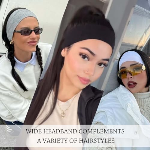 Acenail Wide Headbands Boho Floral Head Wraps Knotted Printed Turban Hairbands Non Slip Head Bands Elastic Workout Yoga Hair Scarfs Bohemian Hair Accessories for Women 4Pcs (Daily) - color: Daily