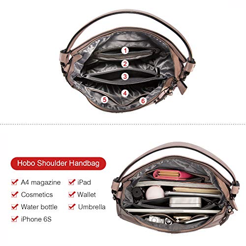 Realer Hobo Crossbody Bags for Women Designer Faux Leather Hobo Handbags Retro Large Size Shoulder Bag Bucket Purse - color: Ash-gun Black Hardware, size: Large-15.2 inch