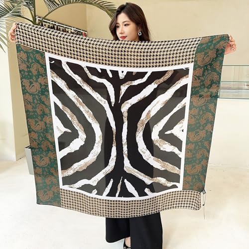 XL 43 Inch Extra Large Square Scarf Fashion Scarves Silk Feeling Hair Scarf Wrapping Scarfs Night Sleeping Headscarf - color: Ba1022