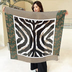 XL 43 Inch Extra Large Square Scarf Fashion Scarves Silk Feeling Hair Scarf Wrapping Scarfs Night Sleeping Headscarf - color: Ba1022