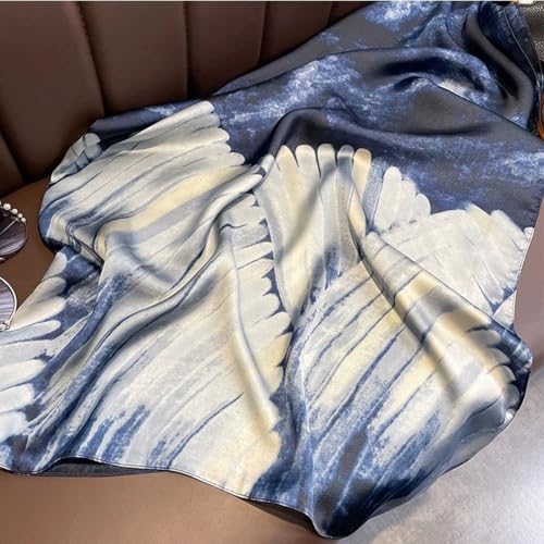XL 43 Inch Extra Large Square Scarf Fashion Scarves Silk Feeling Hair Scarf Wrapping Scarfs Night Sleeping Headscarf - color: Ba1024