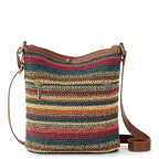 The Sak Lucia Crossbody Bag in Crochet, Convertible Purse with Adjustable Shoulder Strap - color: Woodland Stripe
