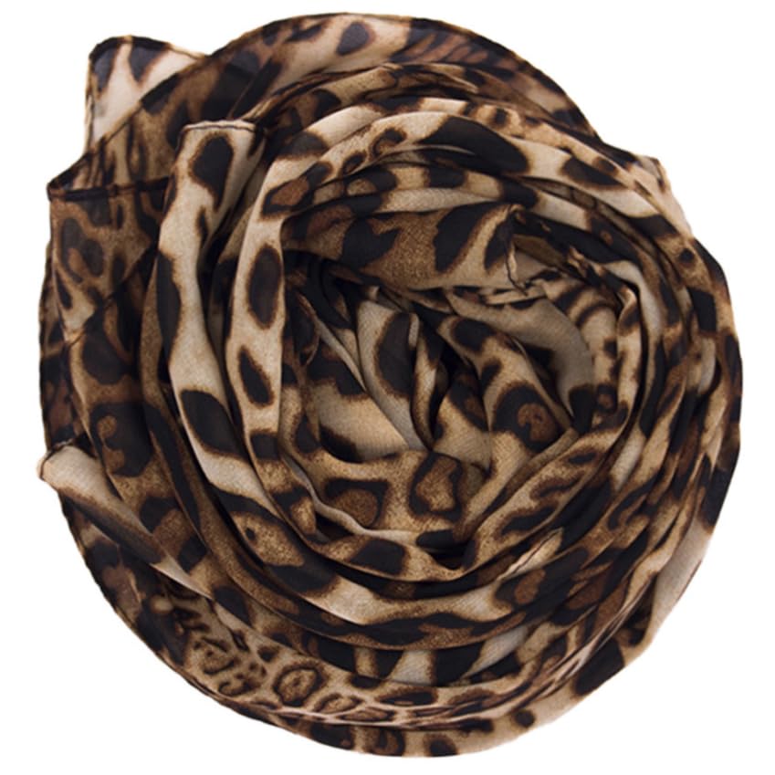 Womens Leopard Print Scarves - Fashion Cheetah Wrap Scarves Long Soft Lightweight Sunscreen Scarf for All Seasons - color: Leopard Print