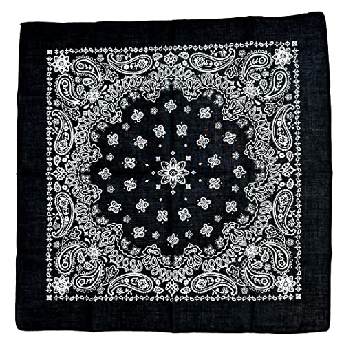 Bandanas for Women and Men，3 Pack Super Soft Thin 60s Preium Cotton 22 inch Handkerchiefs - color: 3 Pack-classic