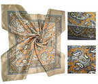 4 Pc Set Large 35 x 35 inches Satin Square Scarves Neck Hair Head Scarf Bundle - color: Set Y16