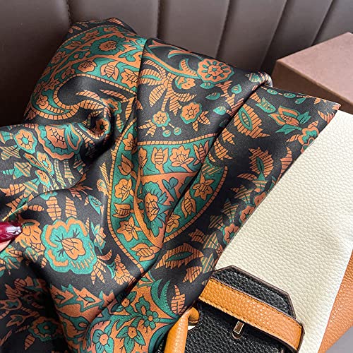 XL 43 Inch Extra Large Square Scarf Fashion Scarves Silk Feeling Hair Scarf Wrapping Scarfs Night Sleeping Headscarf - color: Ba101