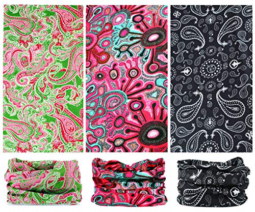 Toes Home 6PCS Outdoor Headband Elastic Seamless Bandana Neck Gaiter Scarf Sport Headwear Boho Series for Yoga Hiking - color: Boho Series 2