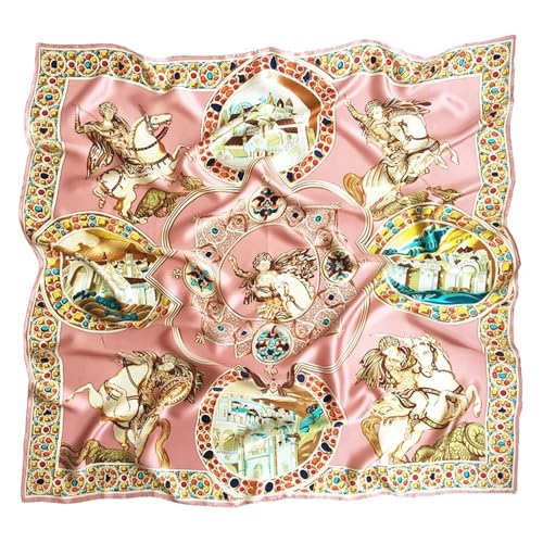 100% Pure Mulberry Silk Scarf 43”*43” Large Square Lightweight Headscarf Women’s Hair Wraps Shawls with Gift Packed - color: Classic Pink Gem