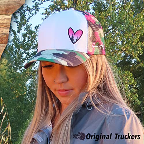 Grace Folly Beach Trucker Hats for Women- Snapback Baseball Cap for Summer - color: Pink Camo
