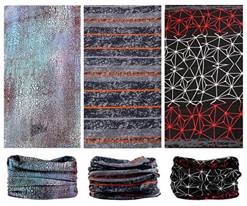 Toes Home 6PCS Outdoor Headband Elastic Seamless Bandana Neck Gaiter Scarf Sport Headwear Boho Series for Yoga Hiking - color: Gray Series