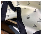 100% Mulberry Silk Neck Scarf - 21'' x 21'' Lightweight Neckerchief - Women Men Small Square Digital Printed Scarves - color: 074