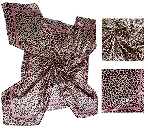 4 Pc Set Large 35 x 35 inches Satin Square Scarves Neck Hair Head Scarf Bundle - color: Set E