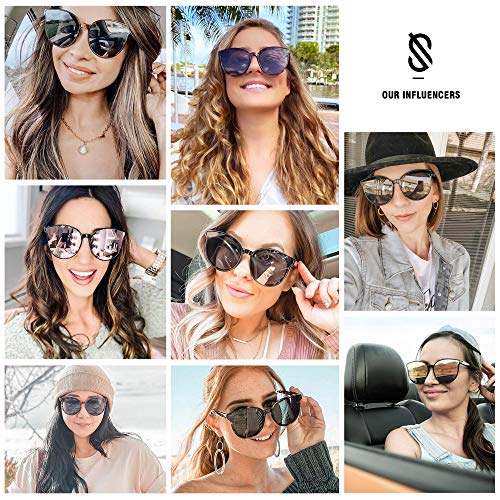 SOJOS Fashion Round Sunglasses for Women Men Oversized Vintage Shades SJ2057 - color: Clear/Pink