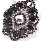 Large Black Rhinestone Earrings for Women Prom Chandelier Drop Statement Earrings Costume Jewelry - color: Black2