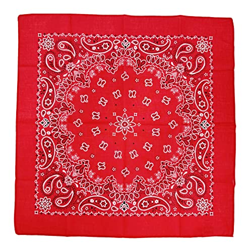 Bandanas for Women and Men，3 Pack Super Soft Thin 60s Preium Cotton 22 inch Handkerchiefs - color: 3 Pack-red