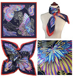 4 Pc Set Large 35 x 35 inches Satin Square Scarves Neck Hair Head Scarf Bundle - color: Set a