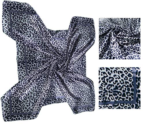 4 Pc Set Large 35 x 35 inches Satin Square Scarves Neck Hair Head Scarf Bundle - color: Set E