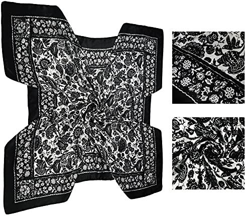 4 Pc Set Large 35 x 35 inches Satin Square Scarves Neck Hair Head Scarf Bundle - color: Set D