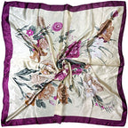 4 Pc Set Large 35 x 35 inches Satin Square Scarves Neck Hair Head Scarf Bundle - color: Set R