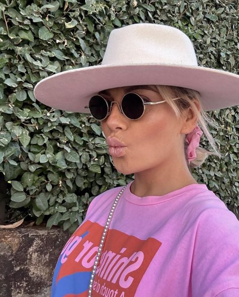 SORVINO Retro Small Round Sunglasses for Men Women Vintage Style Metal Frame - color: Gold Frame/Grey Lens