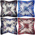 4 Pc Set Large 35 x 35 inches Satin Square Scarves Neck Hair Head Scarf Bundle - color: Set M