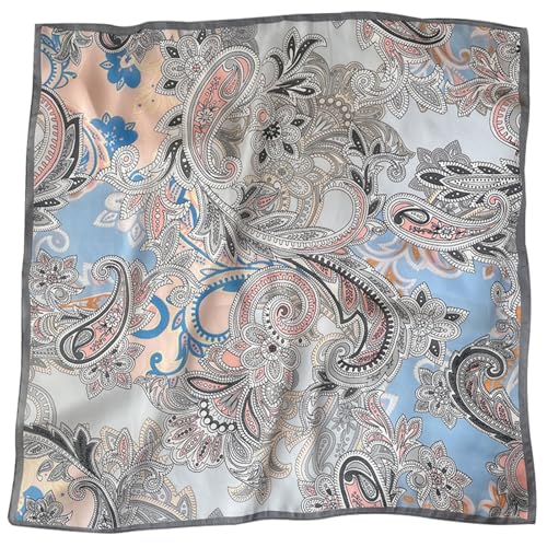 AIBFRID 27.5" Head Scarf for Women, Large Square Satin Hair Scarf Neck Silk Scarves Hair Wrap Bandanas For Sleeping - color: Style_06