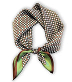 100% Mulberry Silk Neck Scarf - 21'' x 21'' Lightweight Neckerchief - Women Men Small Square Digital Printed Scarves - color: 063