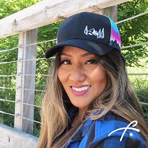 Grace Folly Beach Trucker Hats for Women- Snapback Baseball Cap for Summer - color: Mountain Mesh Print