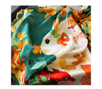 FEIBOON 100% Pure Mulberry Silk Scarfs 26"x26" Square Scarf Women Neckerchief Headscarf hair scarf bandana Gift Packed - color: Orange Green White Flowers