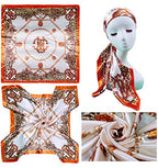 4 Pc Set Large 35 x 35 inches Satin Square Scarves Neck Hair Head Scarf Bundle - color: Set G