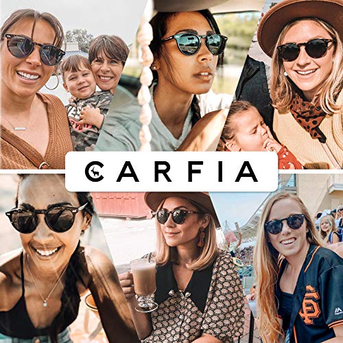 CARFIA Polarized Sunglasses for Women: Acetate Frame, Small/Medium Size, UV400 Protection - Anti Glare CA5288 - color: 3. Black Frame Grey Lens