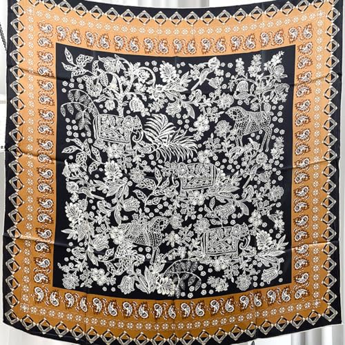 XL 43 Inch Extra Large Square Scarf Fashion Scarves Silk Feeling Hair Scarf Wrapping Scarfs Night Sleeping Headscarf - color: Ba1017