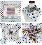 4 Pc Set Large 35 x 35 inches Satin Square Scarves Neck Hair Head Scarf Bundle - color: Set G