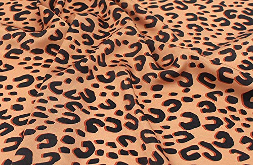 ANDANTINO 100% Mulberry Silk Square Scarf for Hair-25.6" X25.6'' Women Men Natural Silk Neckerchief Digital Printed Headscarf - color: Brown Cheetah Print