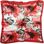 4 Pc Set Large 35 x 35 inches Satin Square Scarves Neck Hair Head Scarf Bundle - color: Set R