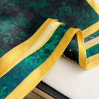 FEIBOON 100% Pure Mulberry Silk Scarfs 26"x26" Square Scarf Women Neckerchief Headscarf hair scarf bandana Gift Packed - color: Green + Gold