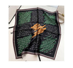 100% Mulberry Silk Neck Scarf - 21'' x 21'' Lightweight Neckerchief - Women Men Small Square Digital Printed Scarves - color: 077