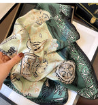 FEIBOON 100% Pure Mulberry Silk Scarfs 26"x26" Square Scarf Women Neckerchief Headscarf hair scarf bandana Gift Packed - color: Classic Light Green