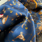 FEIBOON 100% Pure Mulberry Silk Scarfs 26"x26" Square Scarf Women Neckerchief Headscarf hair scarf bandana Gift Packed - color: Blue Flowers